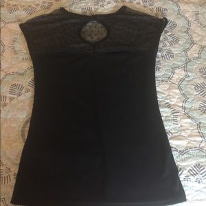 Modcloth Mesh Polka Dot Black Top